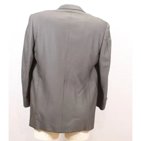 Joseph Abboud Mens Tuxedo 2 Piece Black Wool Nylon Blend 2 Btn 42R Pleated 32" W - Picture 8 of 11